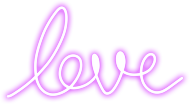 Love Word in Neon Style